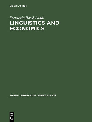 cover image of Linguistics and Economics
